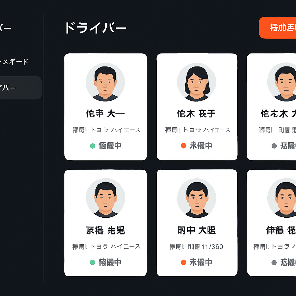 ドライバー管理の管理画面