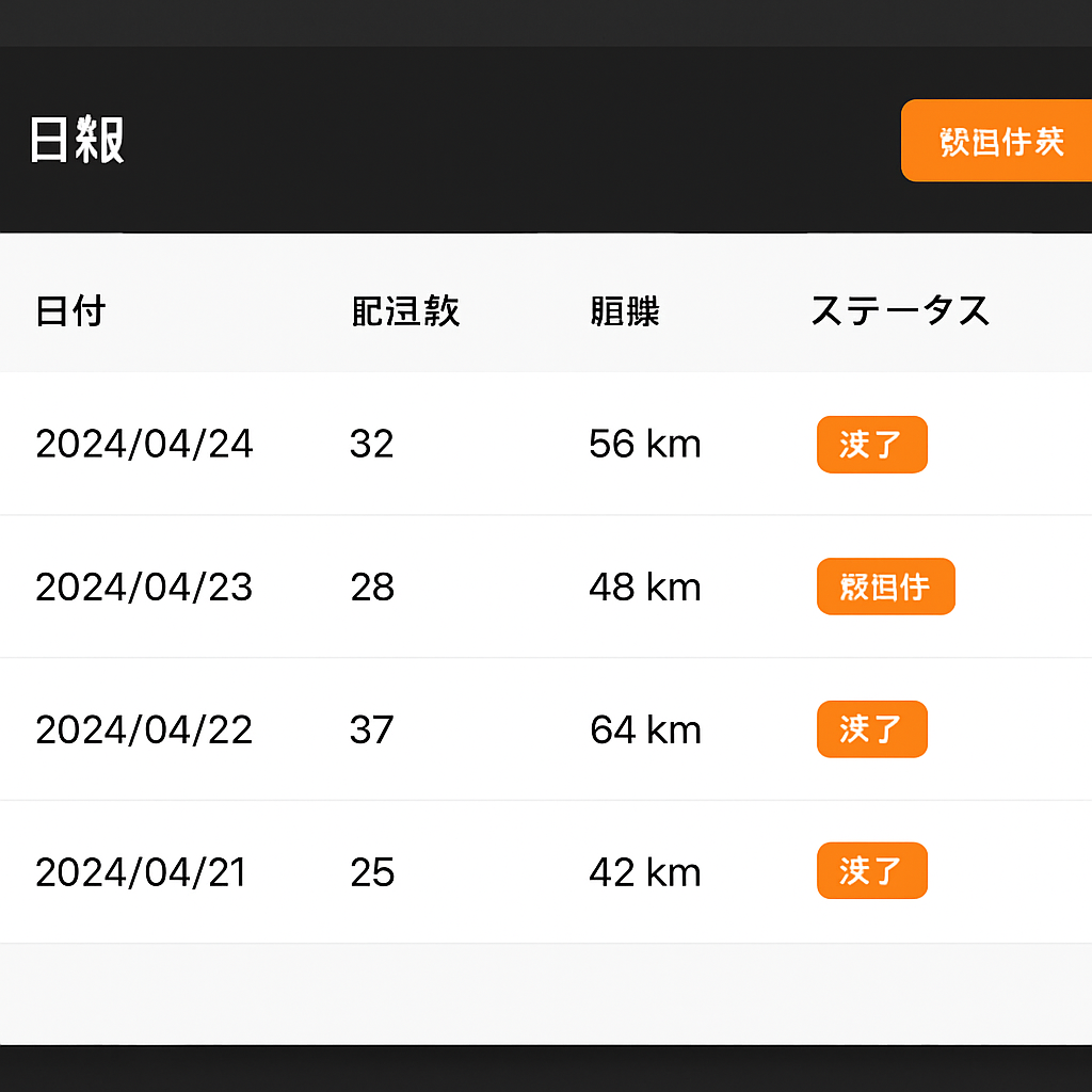 日報管理の管理画面